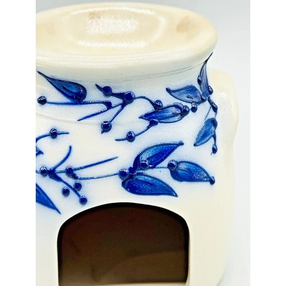 Salmon Falls Pottery Salt Glazed‎ Blueberry Vines Votive Wax Tart Oil Warmer
